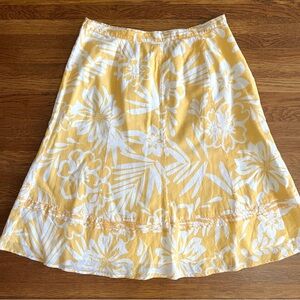 Chicos 1 yellow floral cotton skirt y2k Spring Easter pastel